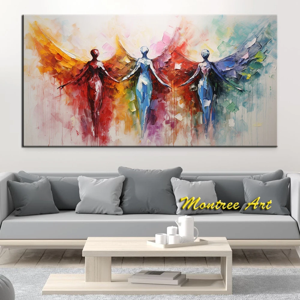 Ручная роспись маслом картина на холсте Абстрактная Современная поддон с ножом