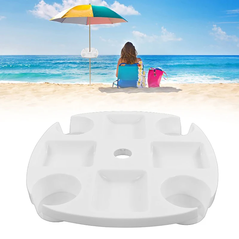 

Umbrella Table Tray Beach Plastic Sunglasses Snack Drink Cup Holder for Beach Patio Garden Swimming Pool