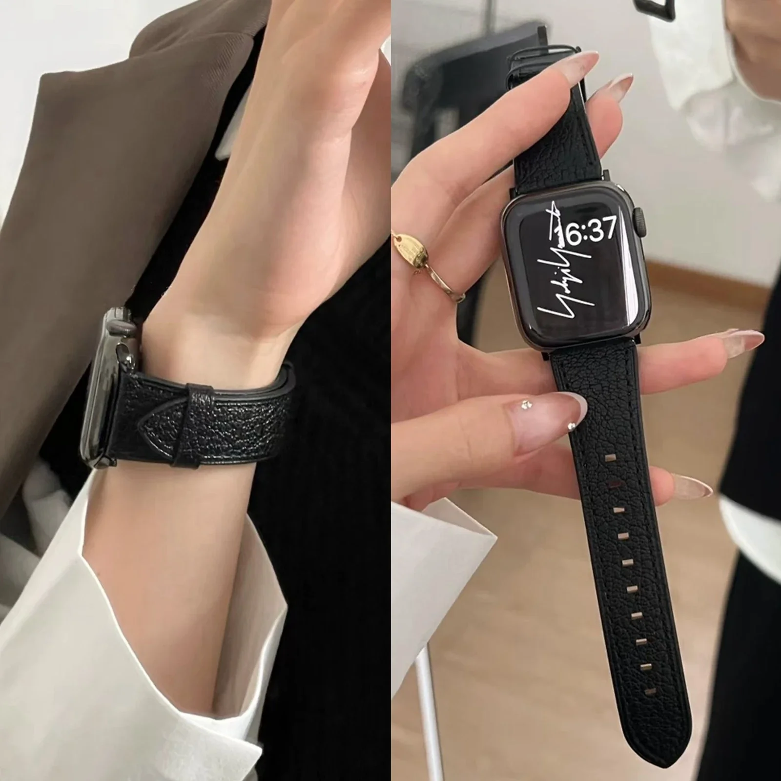 Фото Превосходная кожаная петля Correa для Apple Watch Band Series 11/110/9/8/7/6/5/4/3/2 38 мм 40 мм 41 мм 42 мм 44 мм 45 мм 46 мм 49 мм Ремешок №3