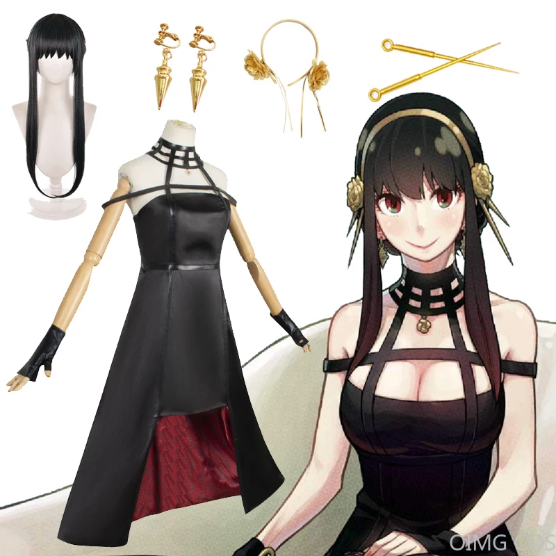 

Костюм для косплея Yor, костюм для косплея из аниме, шпионский убийца семьи, готический костюм с лямкой на шее, Униформа с кожей