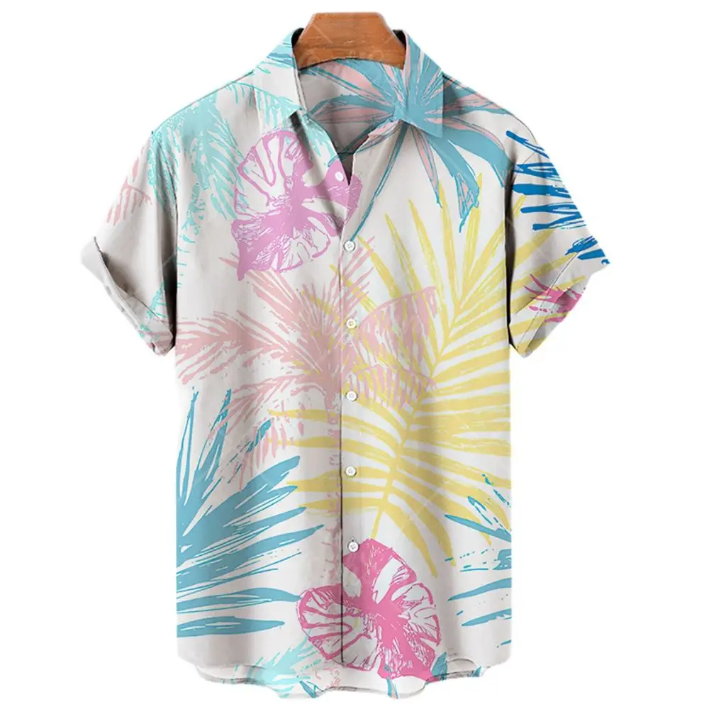 2022 New Arrival Men's Shirts Men Hawaiian Camicias Casual One Button Wild Shirts 3D Printed Short-sleeve Beach Blouses Tops 5XL
