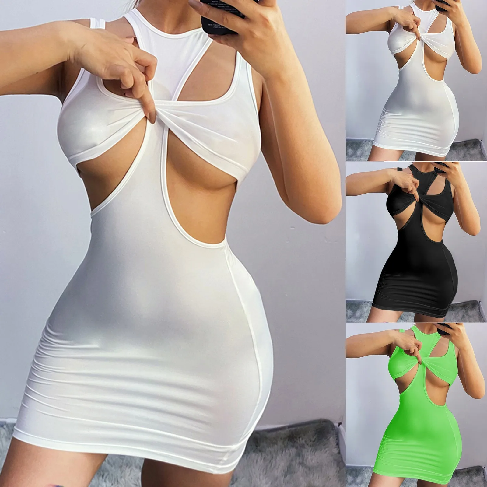 Женское Повседневное Платье Трапециевидной Формы Длиной До Колена Без Рукавов