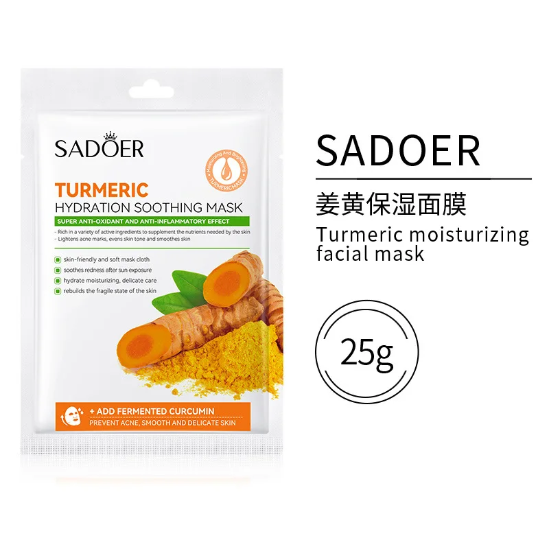 

10Pcs Turmeric Moisturizing Facial Mask Brightening Deep Cleaning Oil-Control Skin Care Anti-Aging Acne