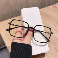 new big frame myopia glasses opaque brown frame for students anti blue light myopia glasses with grade 0 5 to 4 0