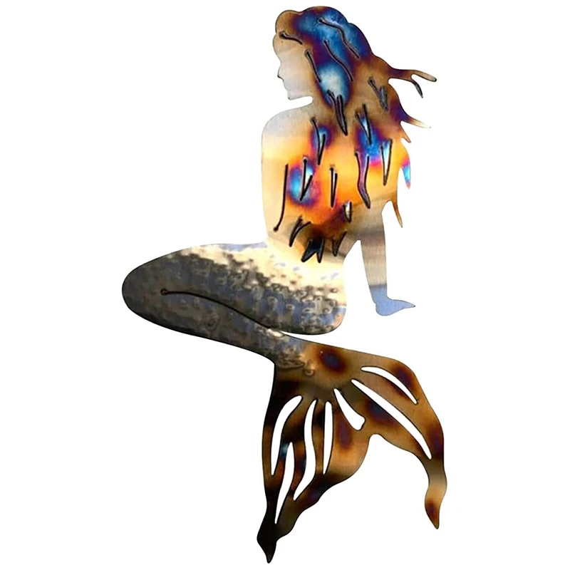 

Русалка, металлическое искусство, Настенный декор, фотообои, поделки из кованого железа, Русалка для сада, семейное украшение