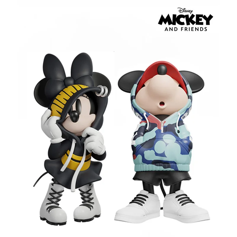 

Оригинальные Модные фигурки Disney, свитер, Микки и Минни, кукла, 15 см, ПВХ Модель, декор комнаты, коллекция, подарок на день рождения, трендовая игрушка