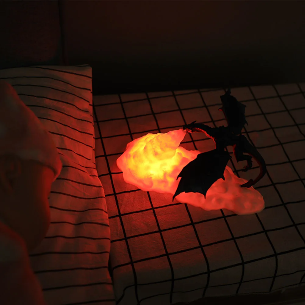 

3D Print Dragon Baby Sleeping Light USB Charging LED Creative Night Light Nontoxic Pollution-Free for Home Furnishing Decoration
