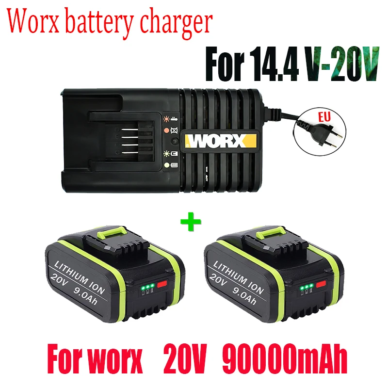 

20V 9000mAh Lithium Rechargeable Replacement Battery for Worx Power Tools WA3551 WA3553 WX390 WX176 WX178 WX386 WX678+Charger