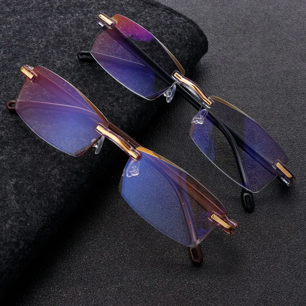 

Anti Blue Light Blocking Rimless Reading Glasses Women Men Square Frameless Presbyopic Glasses Diopters +1.0 +1.5 +2 +2.5 +3.0