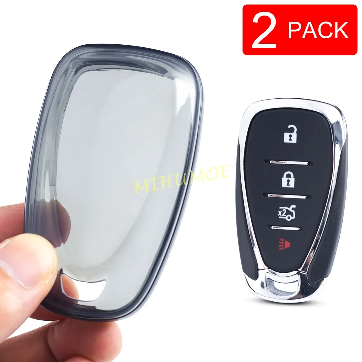 

2 прозрачных чехла для автомобильного ключа для Chevrolet Trax Blazer Malibu Bolt EV Traverse Trailblazer Equinox 2020 2021 2022 2023 2024