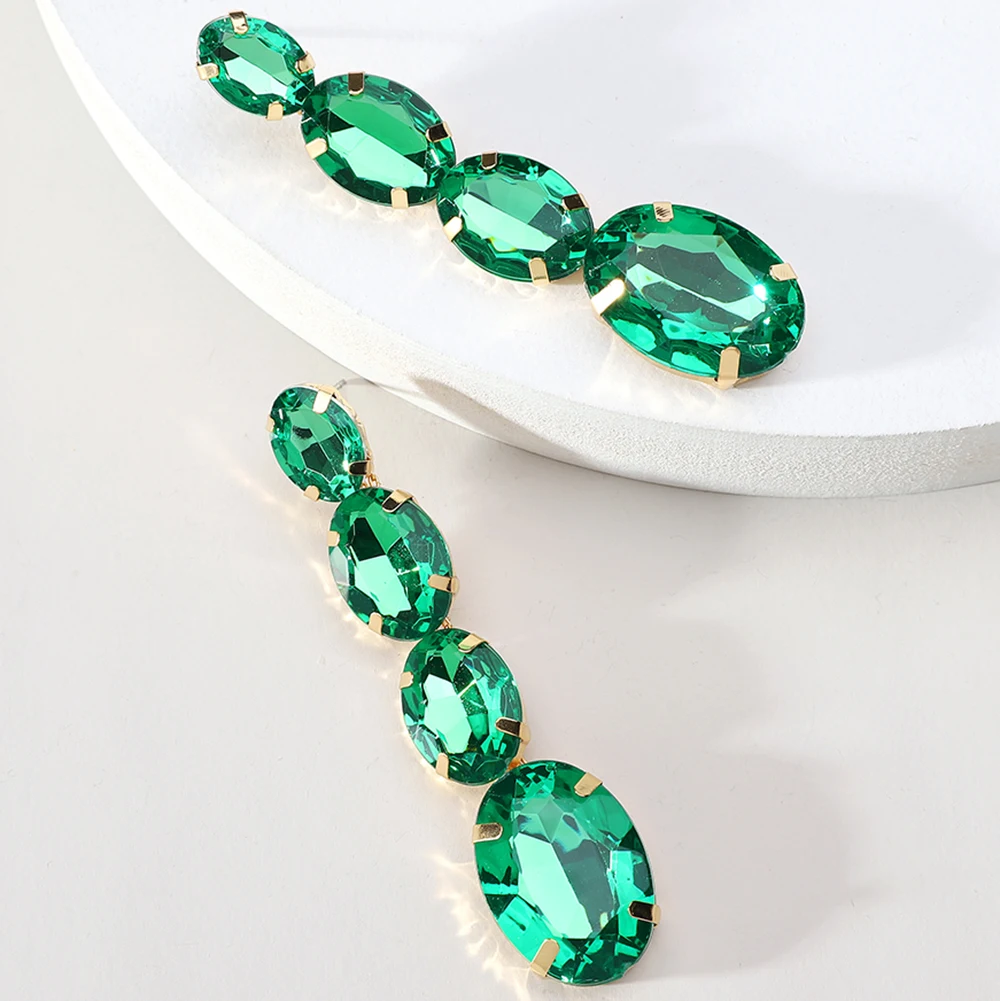 

Fashion Multicolor Geometric Crystal Pendant Women's Earrings 2022 Fashion Luxury Design Elegant High Quality Party Jewelry