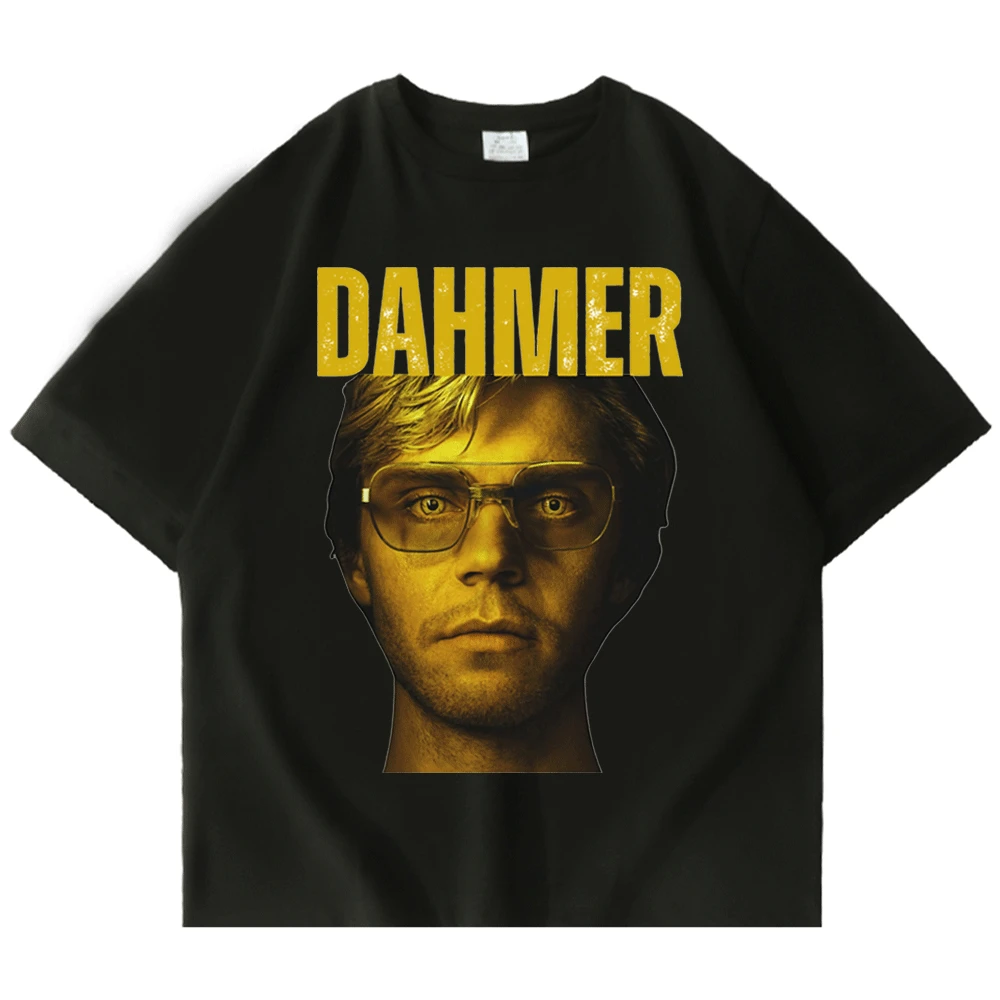 

Jeffrey Dahmer The Monster- Serial Killer Classic T-Shirt Men's Women's Street Hip Hop Oversized T-Shirt Black Cotton Tee Shirt