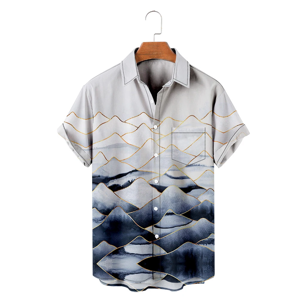 

Men's Hawaiian T-Shirt Y2K Hombre Fashion Shirt Horror Art Stripes 3D Print Cozy Casual Short Sleeve Beach Oversized Clothes 14