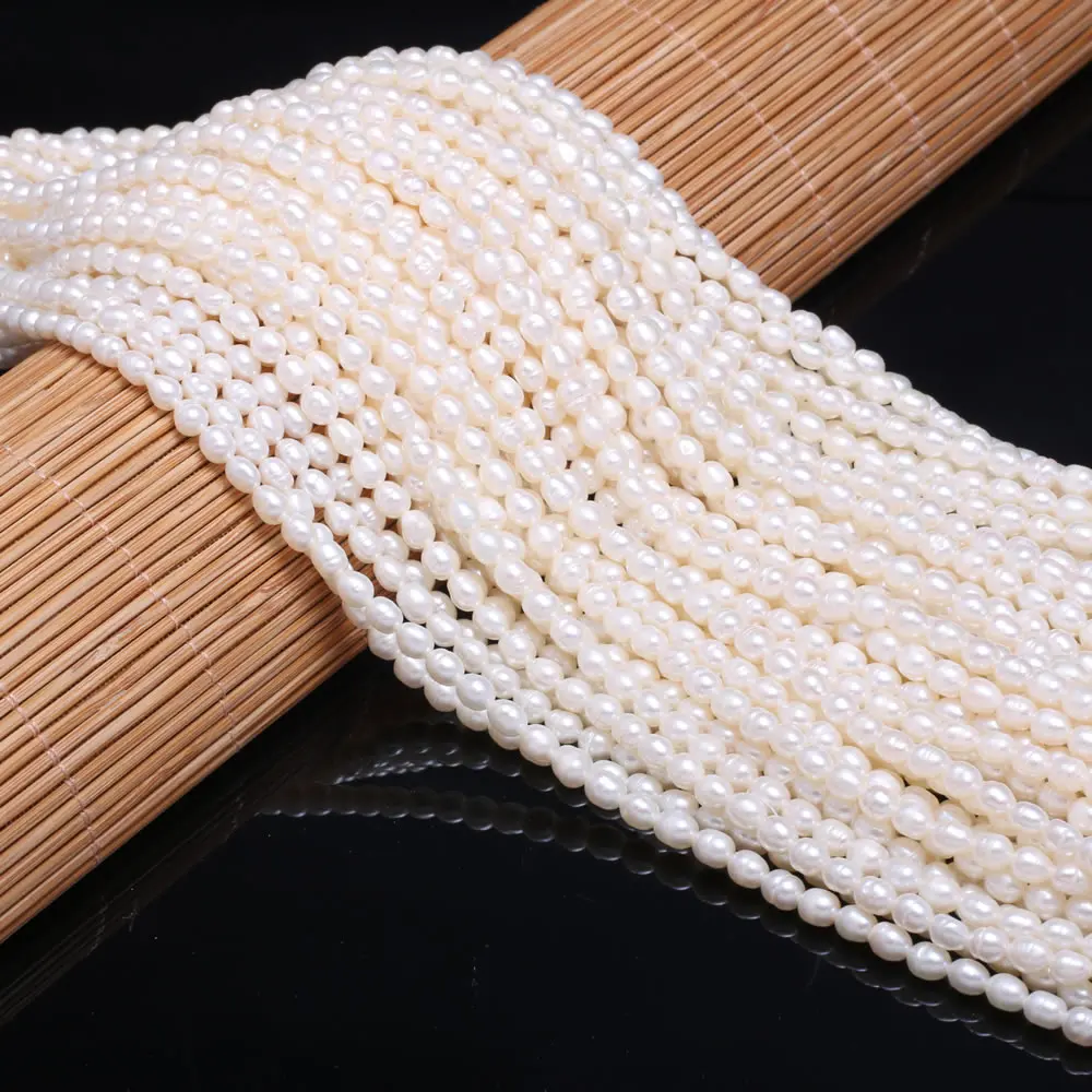 Бусы из натурального пресноводного жемчуга высокое качество риса Дырокол в