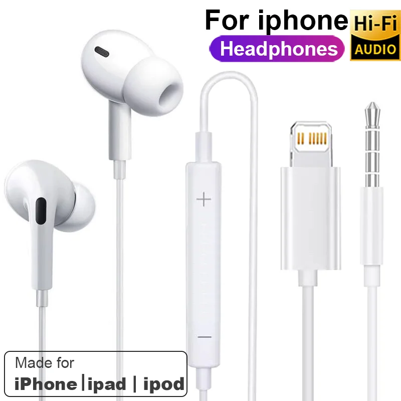 Auricolari originali per Apple iPhone 14 Pro Max Cuffie Lightning 13 12...
