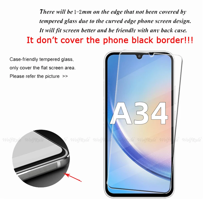 1-4 шт. для Samsung A34 Стекло Galaxy Закаленное стекло Защитное 9H HD Прозрачная защитная