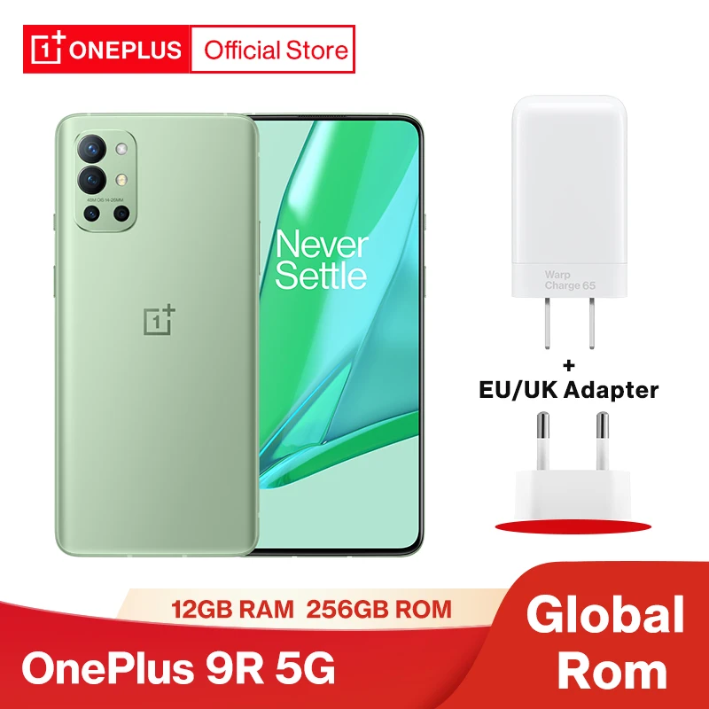 Global Rom OnePlus 9R 9 R 5G Smartphone 12GB 256GB Snapdragon 870 120Hz AMOLED Display 65W Warp 48MP Quad OnePlus Official Store