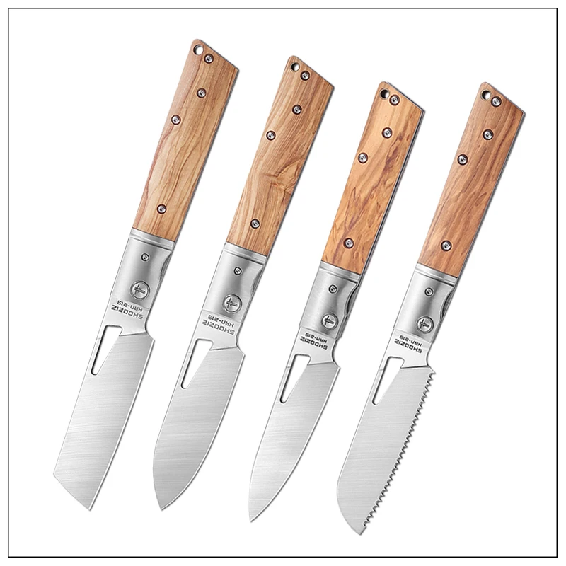 Складной нож из стали 5Cr 4 предмета в комплекте деревянная ручка туристический