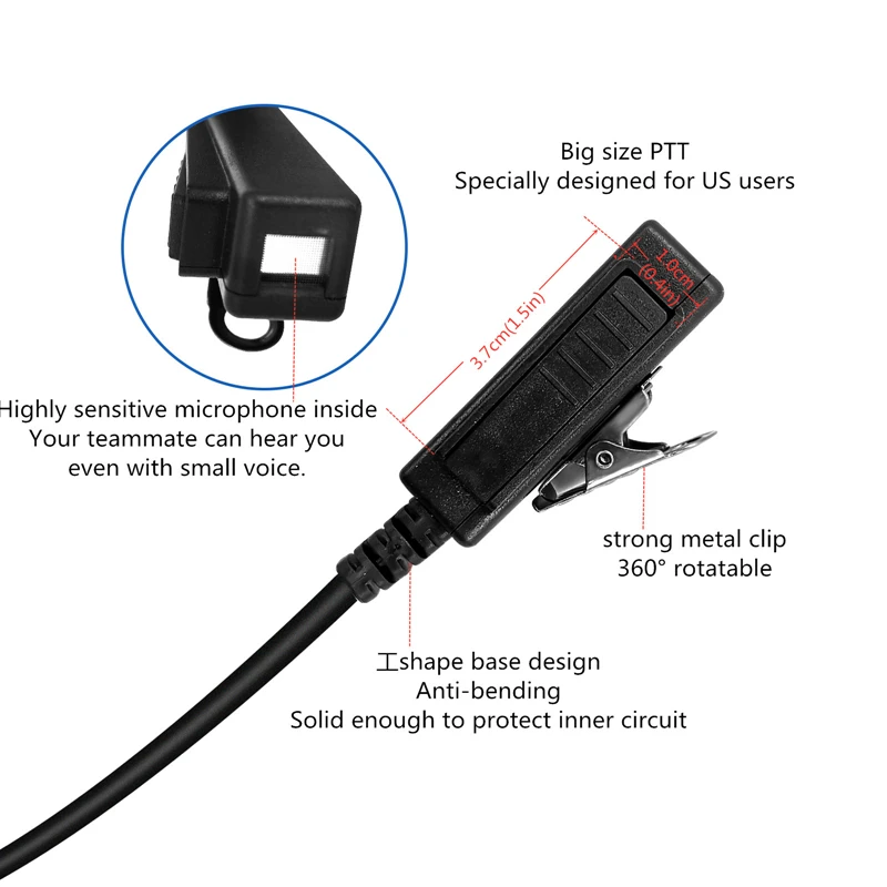 Compatible with Sepura STP8000, STP8030, STP8035, STP8038 walkie talkie Earpiece microphone two way radio