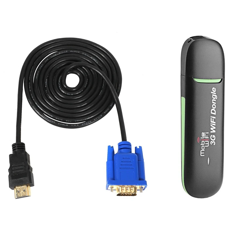 

HDTV HDMI штекер к VGA штекер 15pin адаптер кабель с 3G Wifi маршрутизатор USB-ключ мобильный широкополосный модем сетевая карта