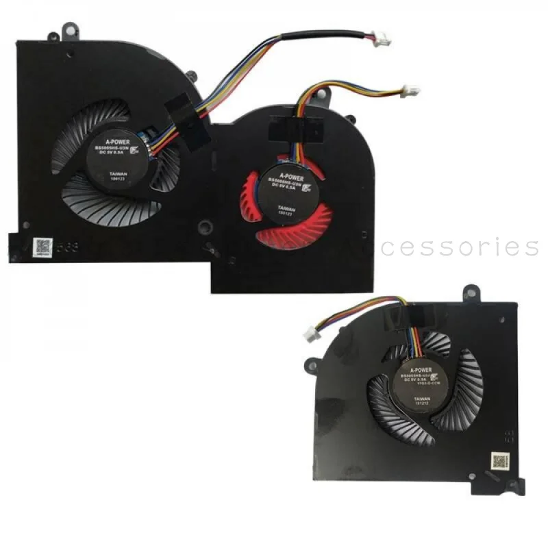 Фото Новый вентилятор охлаждения CPU/GPU SS+ BS5005HS-U3N 16Q2-CPU-CW 16Q2-GPU-CW для игрового ноутбука MSI GS65 Stealth MS-16Q2, 5В, 4-контактный №1
