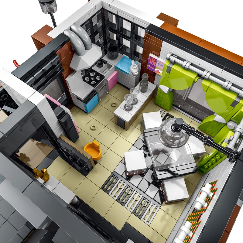 MOC-87366 современная модель конструктора виллы совместимая с Lego Street View модульный