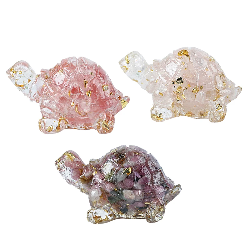 Натуральный кристаллический гравий капельный клей милая маленькая черепаха