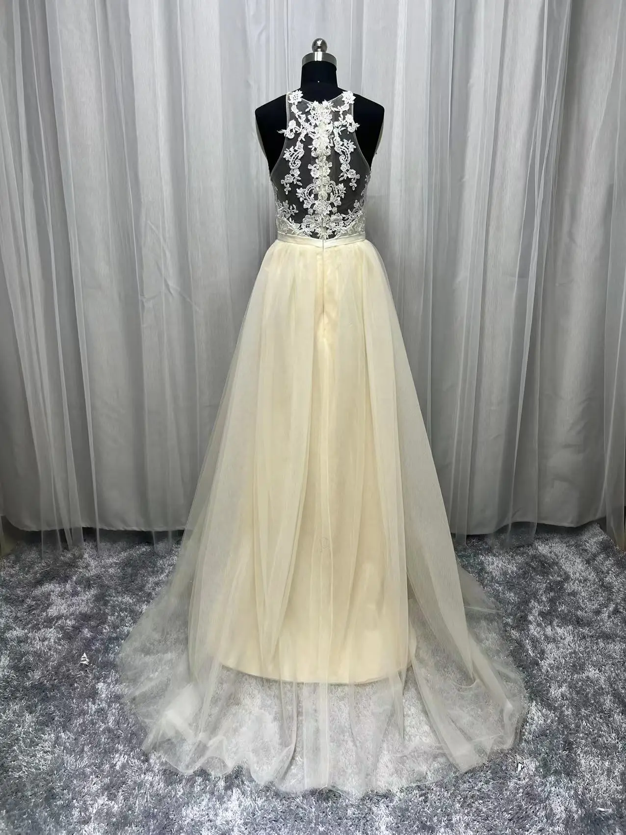 2022 реальное фото искусственные богемные Свадебные платья Иллюзия Кружевная