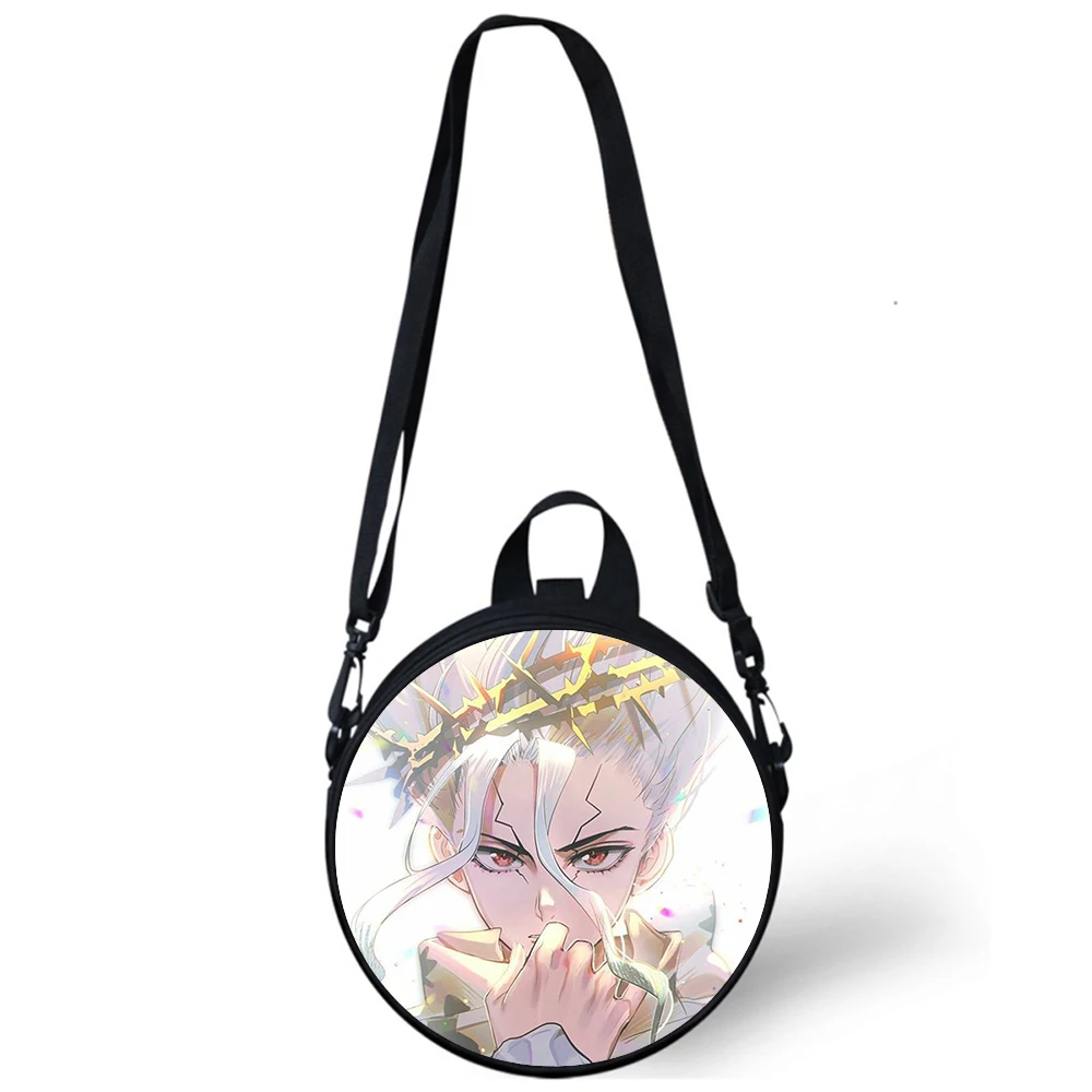 Dr STONE anime Child kindergarten Bag 3D Print Crossbody Shoulder Bags For School Women Mini Round Bagpacks Rugtas Bag