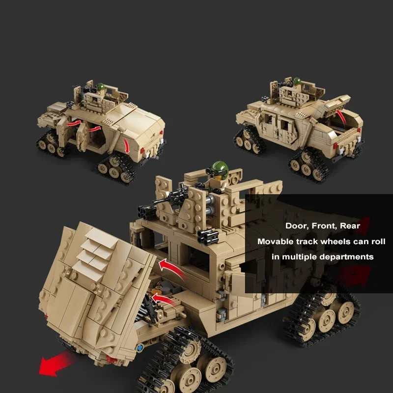 1463 шт. 2 в 1 военный M1A2 Тактический Танк гуммер автомобиль строительные блоки с 6