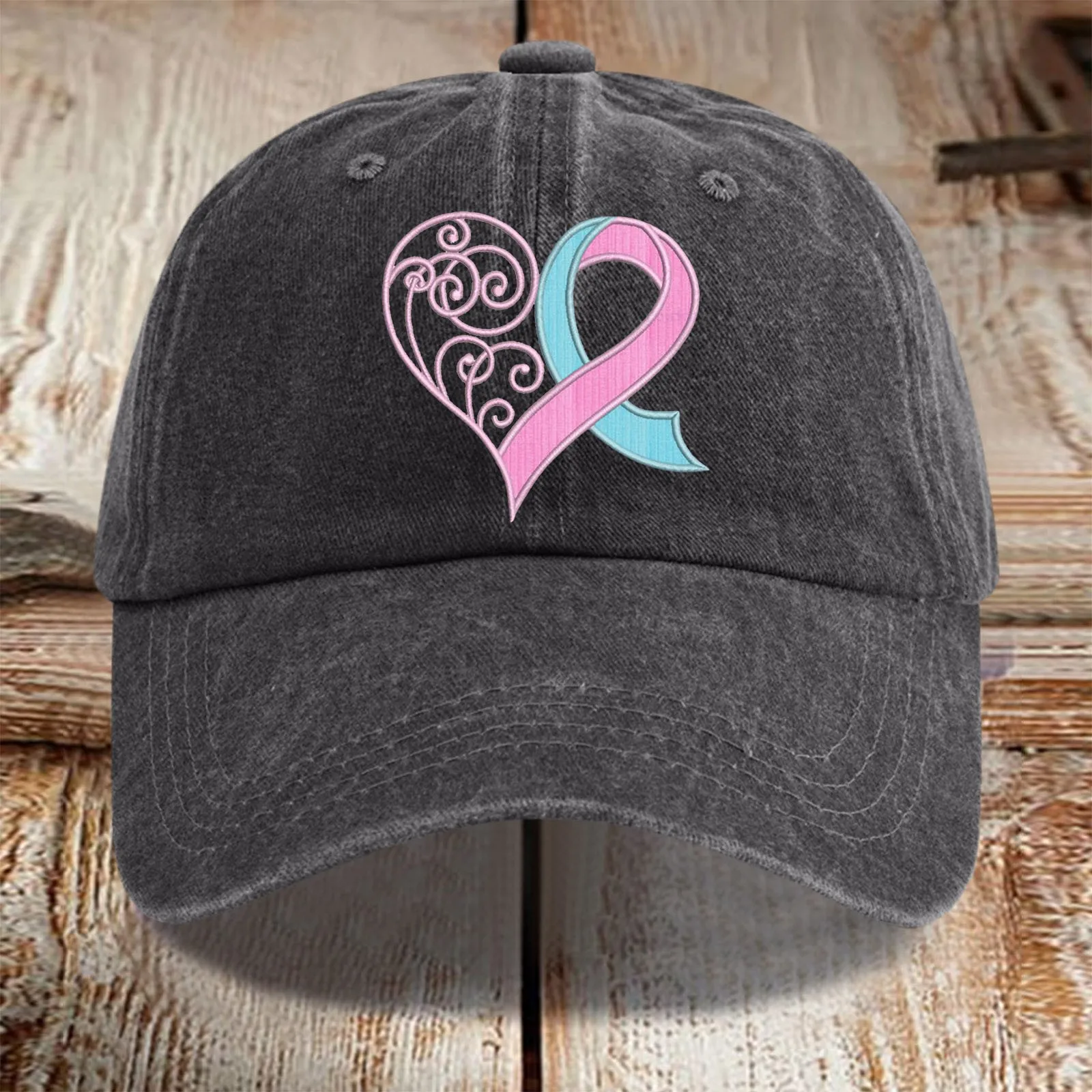 Унисекс потертая женская шляпа с рисунком в виде сердца