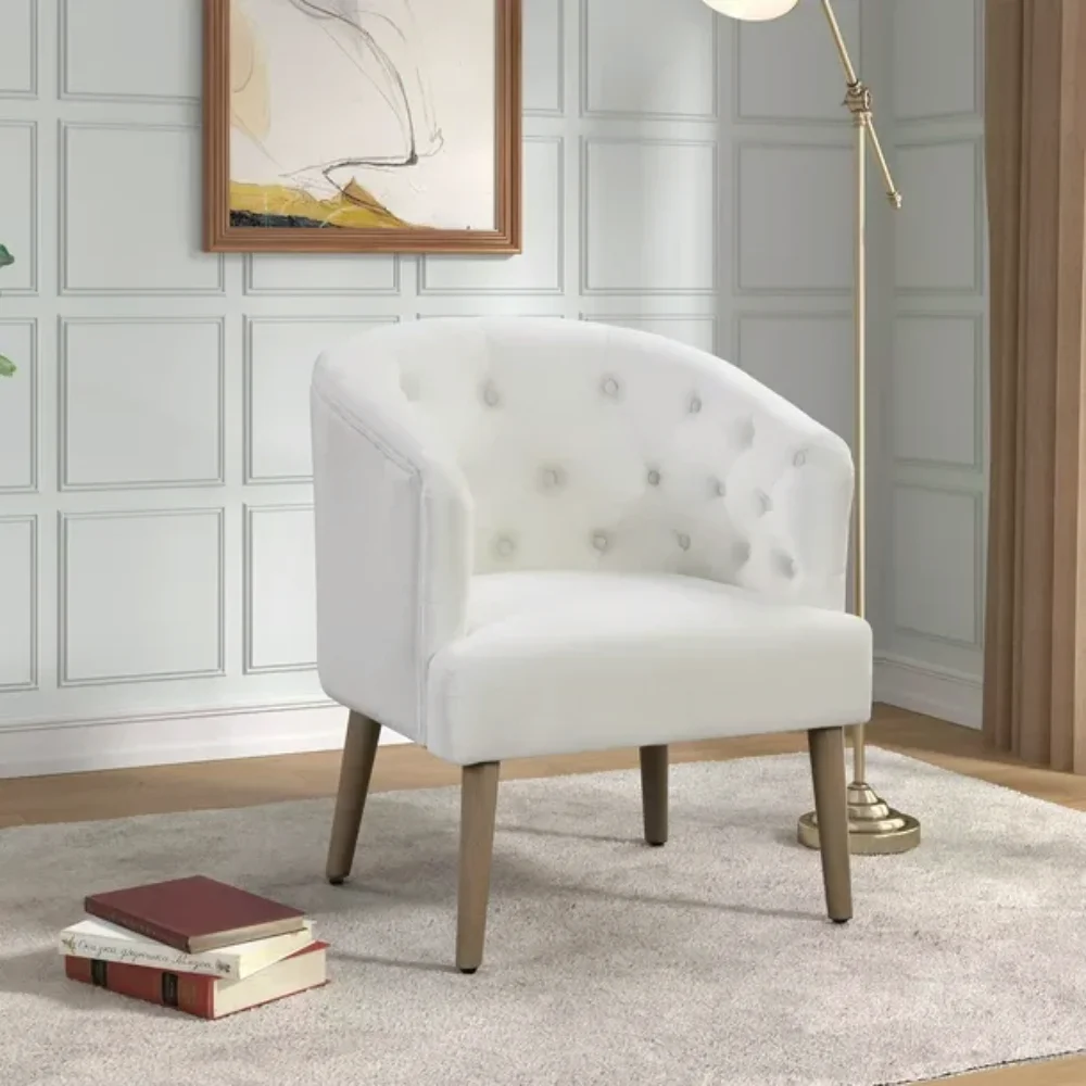 

Better Homes & Gardens Barrel Accent Chair, Vanilla Dream Beige, Velvet Upholstery