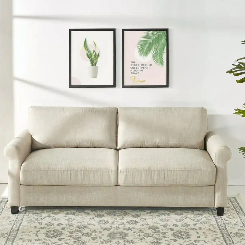 

Sofa, Beige Fabric Futons sofa Loveseat sofa Pillows for bedroom Futon couch Nordic chair Cat couch Room decor