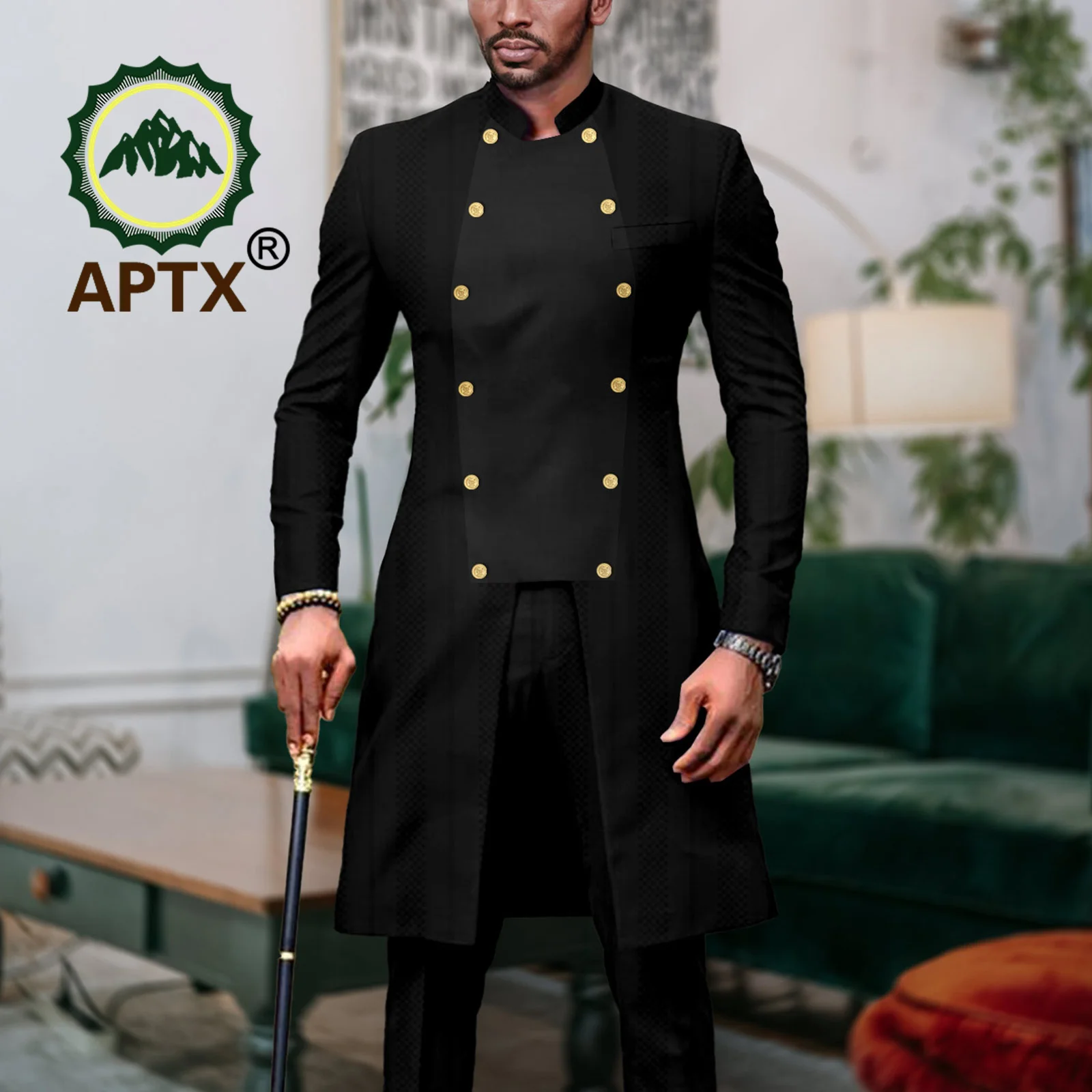 Men Suit Slim Fit Outfits African Ethnic Dashiki Jacket Coat Pants 2 Pieces Set Traditional Wedding Bazin Riche Attire A2316064