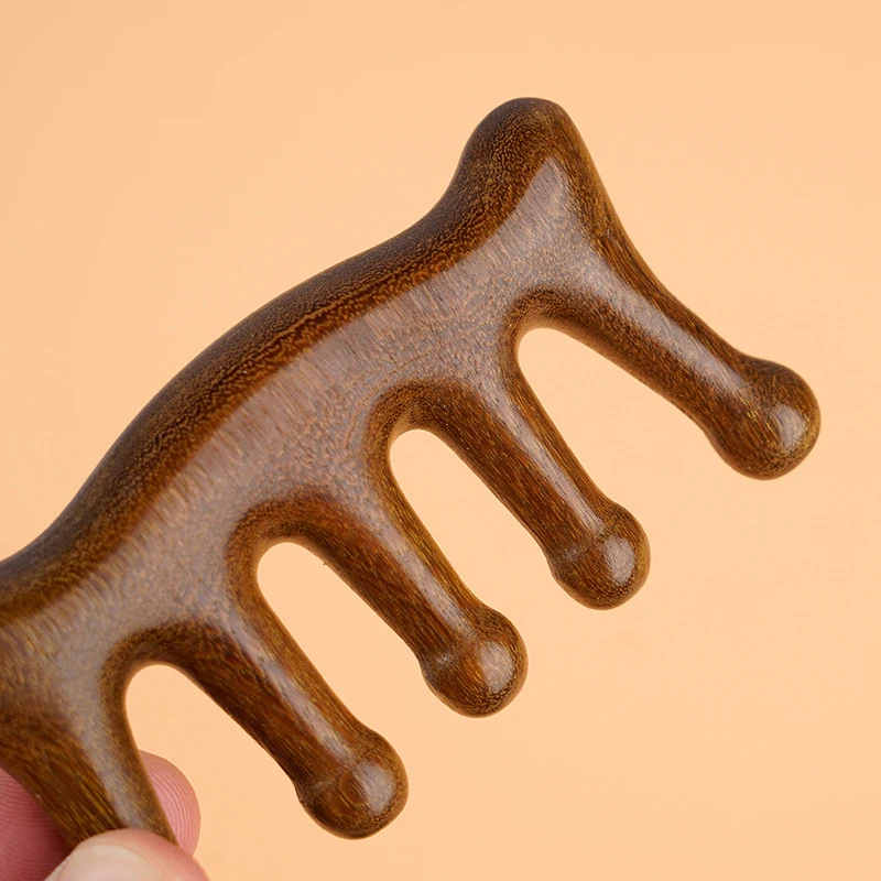 Портативная сандаловая деревянная массажная расческа меридиан