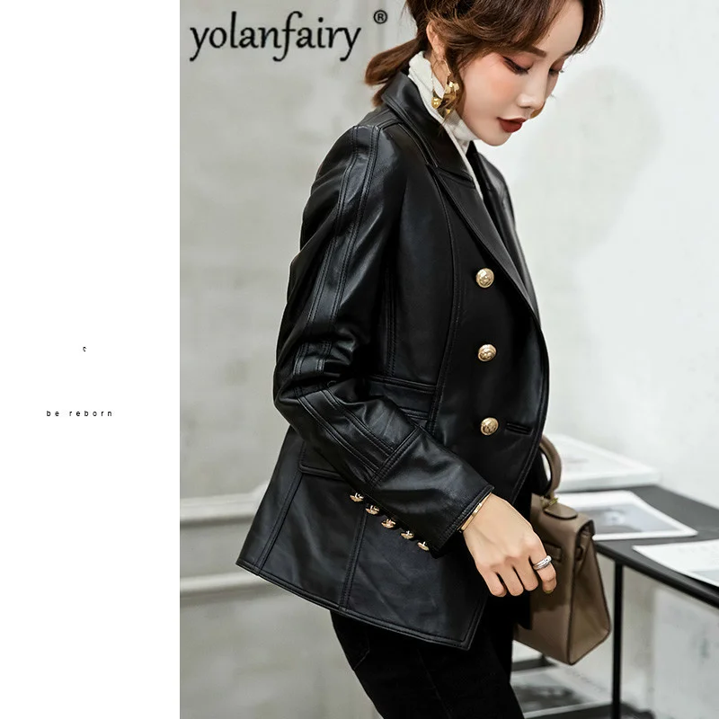 

Spring Genuine 2023 Leather Jacket Women Real Sheepskin Coat Blazer Motorcycle Jacket Autumn Korean Slim Fit Coats JYS016 J4107