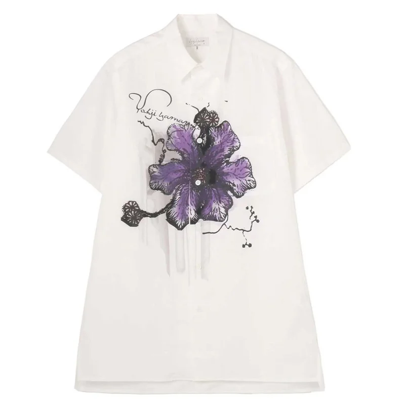 

Y-3 Yohji Yamamoto Men's T-shirt 23SS Summer Flower Printing Fallow Baggy Y3 Casual Cotton Short Sleeve Tops For Men And Women