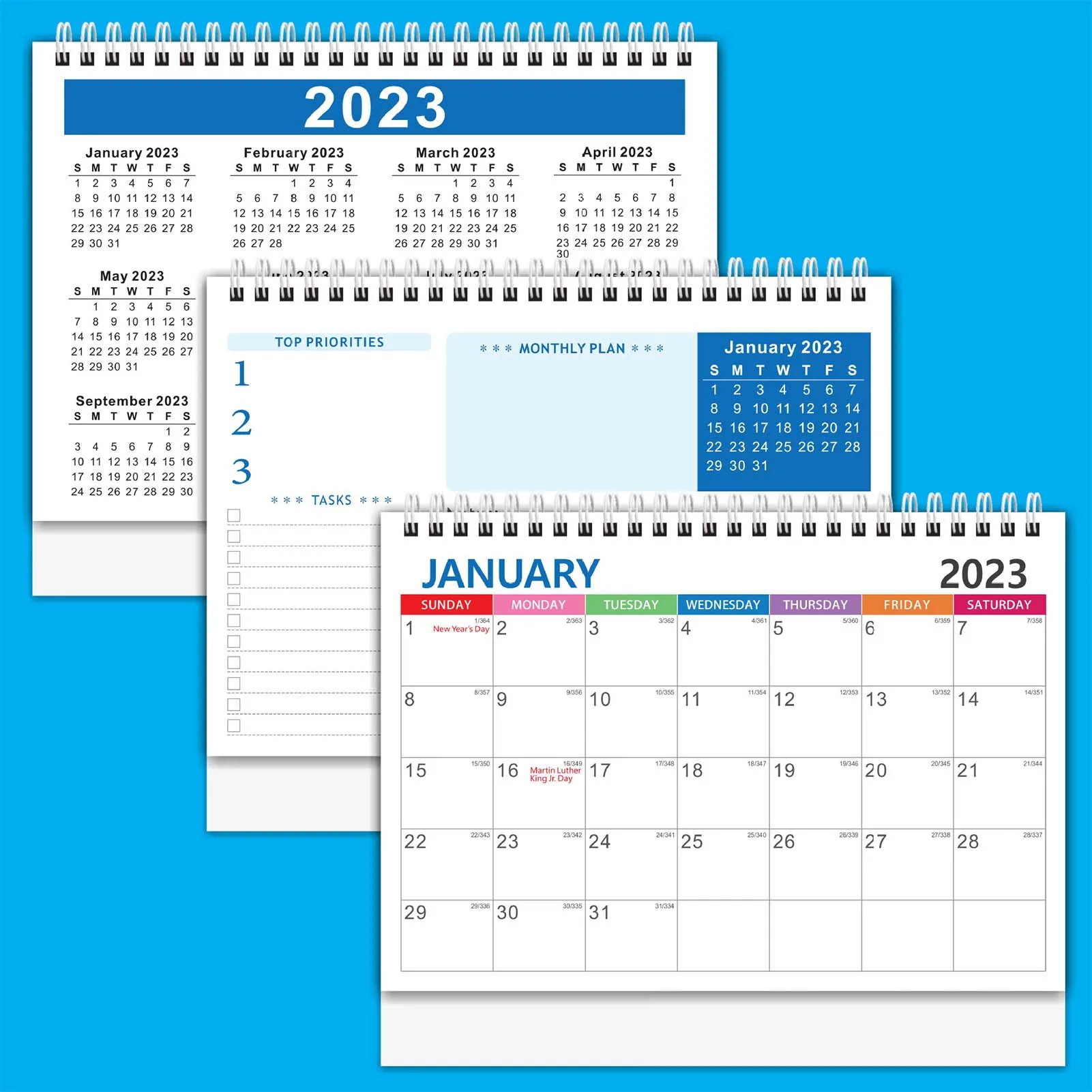 2023 простой Настольный календарь на катушке ежедневник настольный планировщик