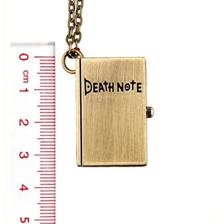 Steampunk Cool Death Note Quartz Pocket Watch Small Size Black Book Shape Neckalce Pendant Men Women Children Birthday Gifts images - 6