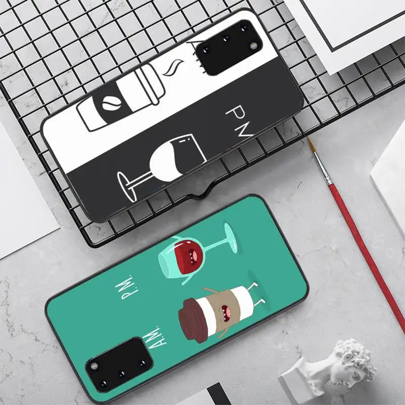

Coffee Wine Cup Phone Case For Samsung S 20 21 22 23 plus Ultra for Redmi Note 8 9 10 11 for Huawei Y 5 6 9