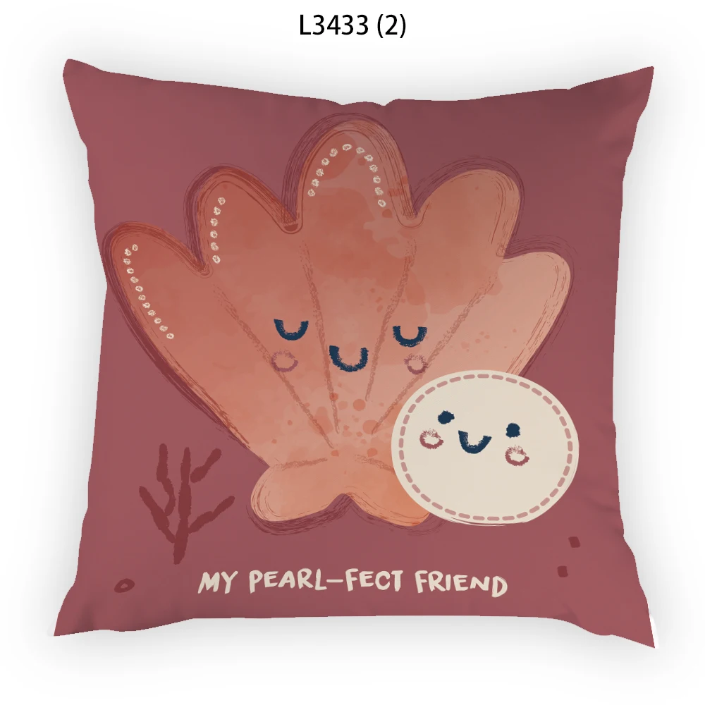 

Whale Cushion Cover Nordic Velvet Pillowcases for Pillows 45x45 Cartoon Marine Life Fish Polyster Linen Square Home Shells E2104
