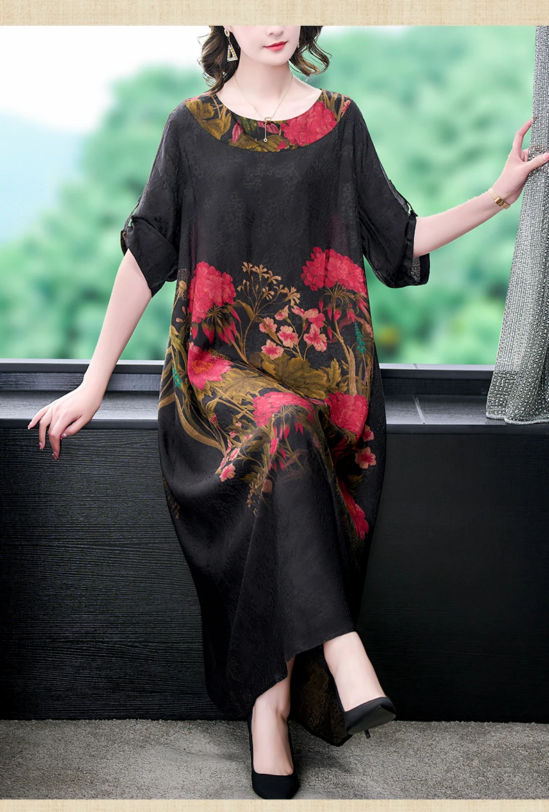 Женское летнее большое универсальное свободное платье в стиле ретро для отдыха