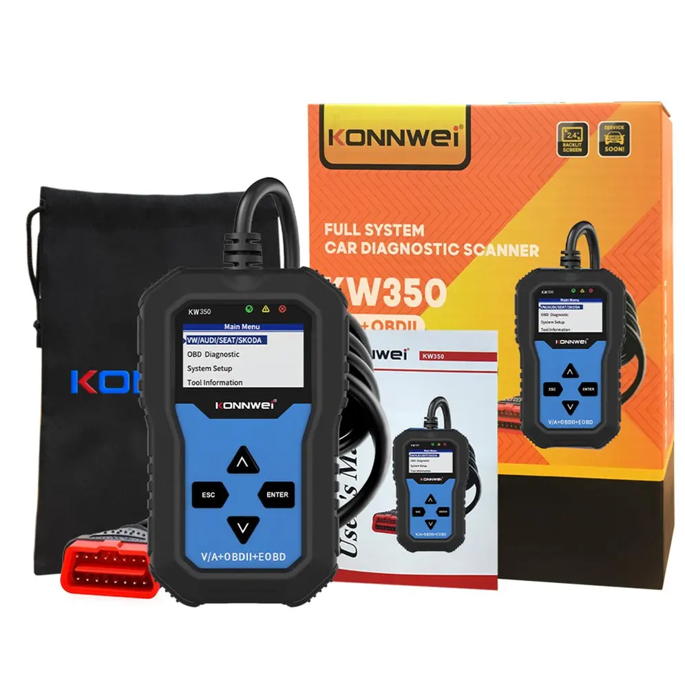 

KW350 OBD2 Diagnostic Scanner For Car ABS Airbag Reset Oil Service Light EPB Diagnostic Tool Better VAG COM