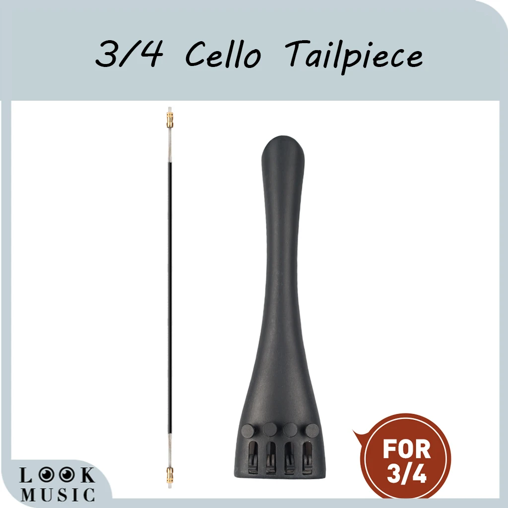 

3/4 Cello Bridge Tailpiece W/ Tuners Tailpiece Cord for Cello Replacement Kit