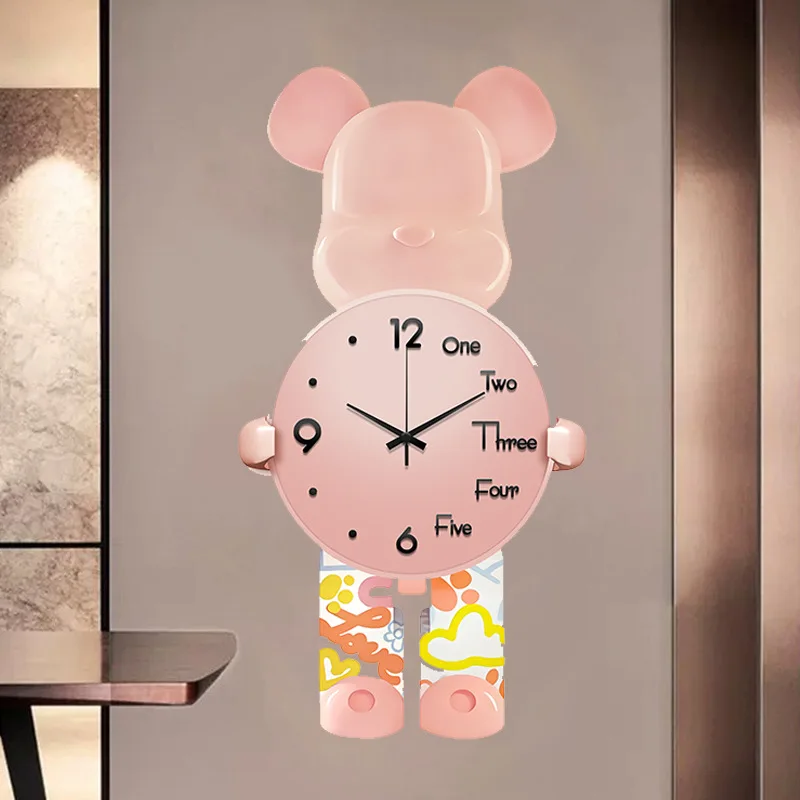 

Cartoon Clock Wall Clock Living Room Dining Room Decorative Table Hanging Wall Simple Creative Clock Mute