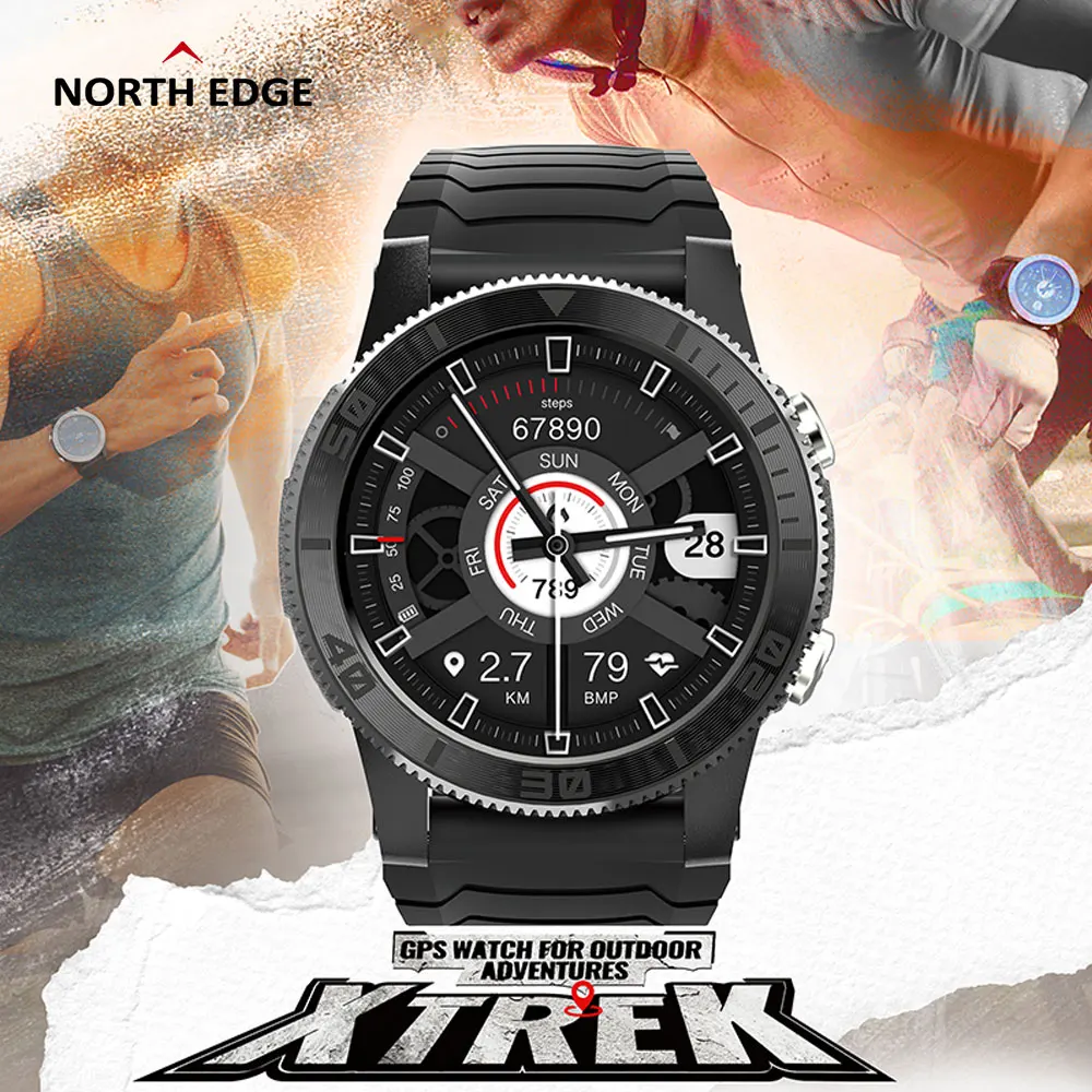 

NORTH EDGE 2022 New Sports Smart Watch GPS GLONASS GALILEO Heart Rate SpO2 VO2max Stress 120+ Sports Mode 18days Standby Compass