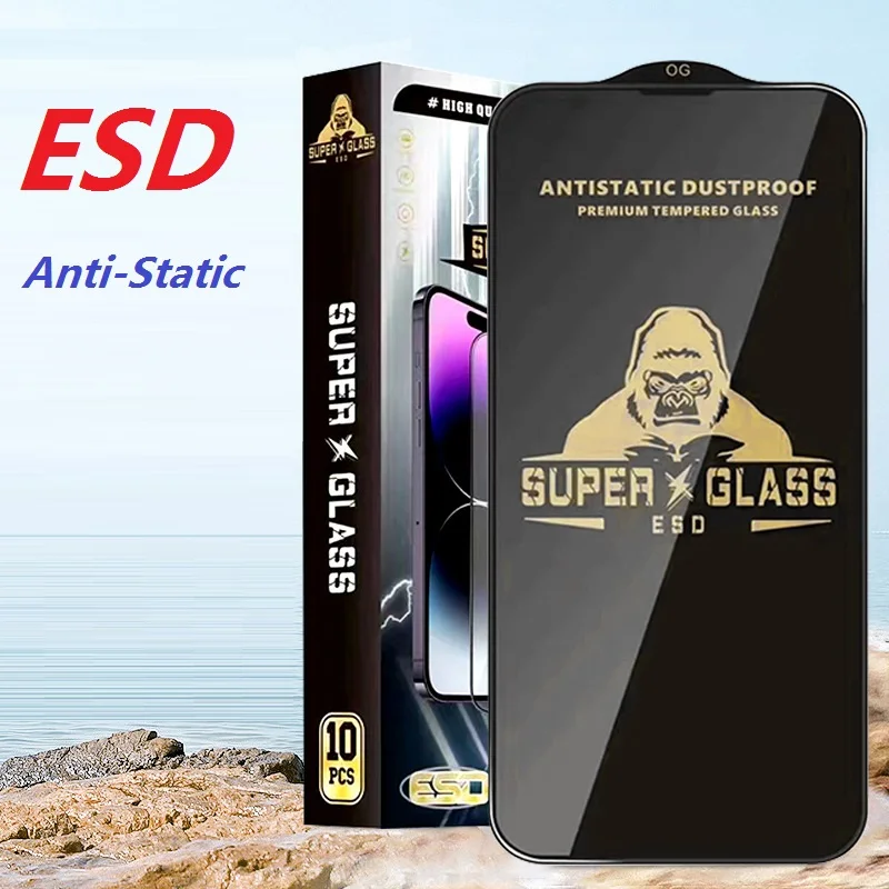 

20/50Pcs ESD Anti-Static Super Glass Tempered Glass Hardness Screen Protector For iPhone 15 X XR Xs max 11 12 13 14 15 Pro max