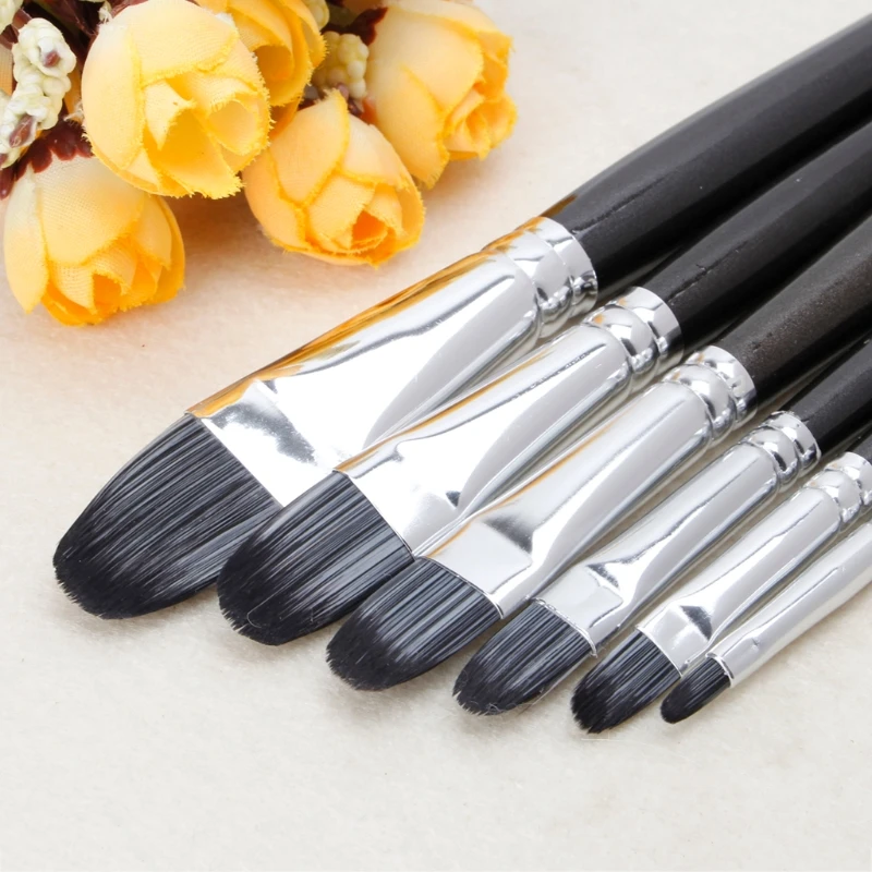 

581C 6Pcs Brushes Set for Art Painting Oil Watercolor Drawing Craft DIY Kid Artist