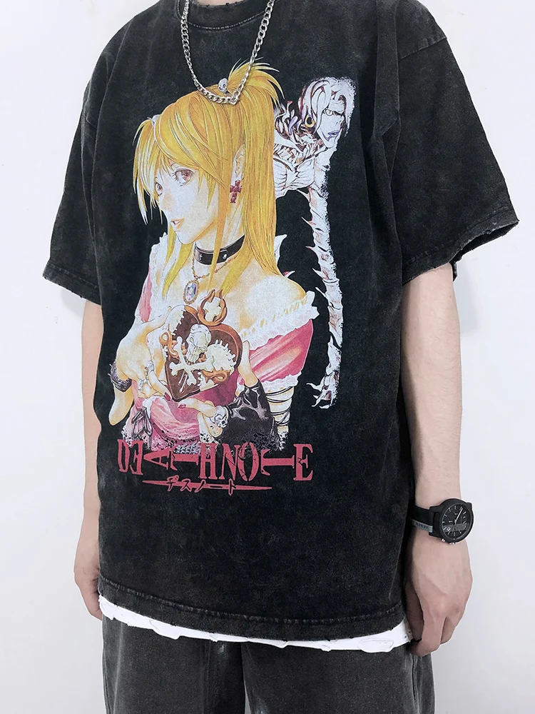 

Anime Death Note Misa Amane T Shirt Cotton Vintage Washed Oversized Harajuku Tshirt Streetwear Funny Summer Casual T-shirt CS455