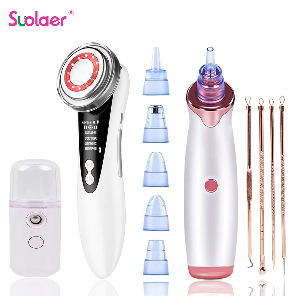 

Светодиодный светильник для лица терапевтические Подъемные Устройства массажер для лица микродермабразия для удаления угрей вакуумный ап...